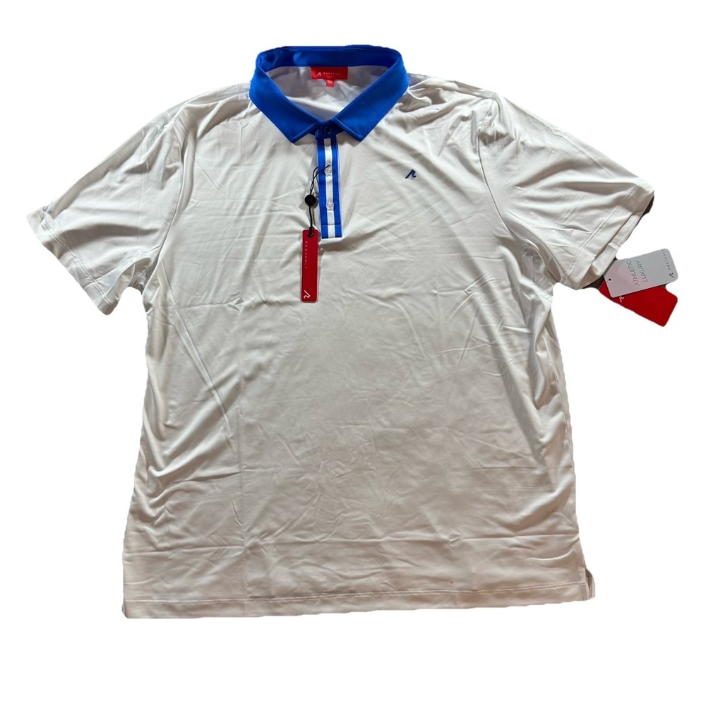 NWT Redvanly Polo Shirt Mens XXL Bright White Monroe Performance Golf Stretch